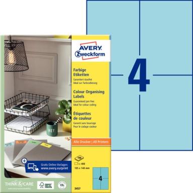 ZWECKFORM Avery - Aktenetiketten (File Folder Labels) - Blau - 105 x 148 mm - 4