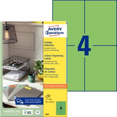 ZWECKFORM Avery - Aktenetiketten (File Folder Labels) - grün - 105 x 148 mm - 4