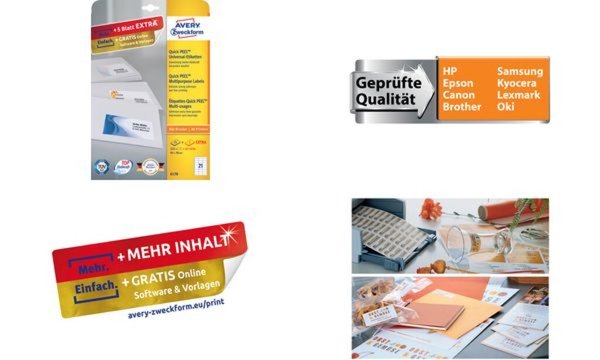 ZWECKFORM Avery - Mehrzwecketiketten - Papier - permanenter Klebstoff - weiß - 