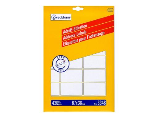 ZWECKFORM Avery - Permanent-Adressklebeetiketten - weiß - 67 x 38 mm - 420 Etik
