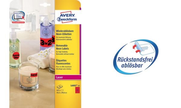 Image ZWECKFORM_Avery_L6003_-_Etiketten_-_Neonrot_img1_3799424.jpg Image