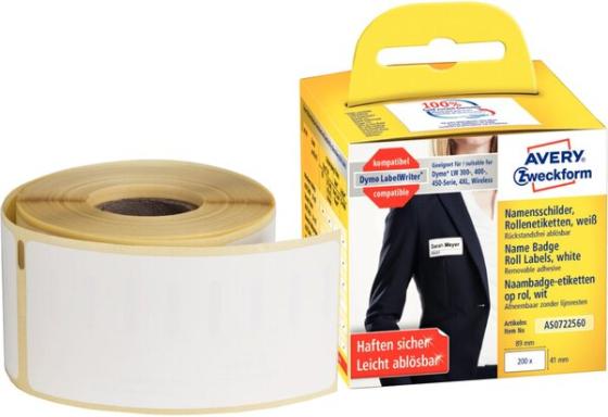 ZWECKFORM Avery Zweckform - Folie - entfernbarer Klebstoff - weiß - 41 x 89 mm 