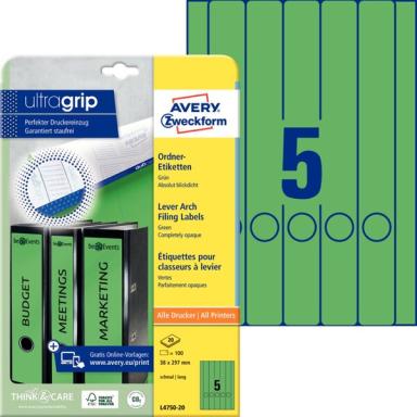 ZWECKFORM Avery Zweckform Ordner-Etiketten, schmal/lang, grün