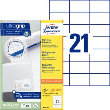 ZWECKFORM Avery Zweckform Universal Etiketten 70 x 42.3,weiss,4200