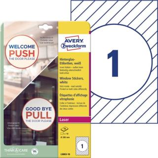 AVERY Zweckform Hinterglas-Etiketten, Durchm.: 200 mm, weiß