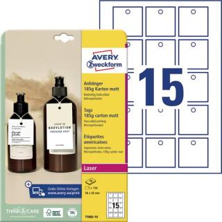 AVERY Zweckform Anhänger, Karton, 185 g/qm, 50 x 50 mm, weiß