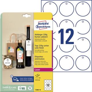AVERY Zweckform Anhänger, Karton, 220 g/qm, Durchm: 60 mm