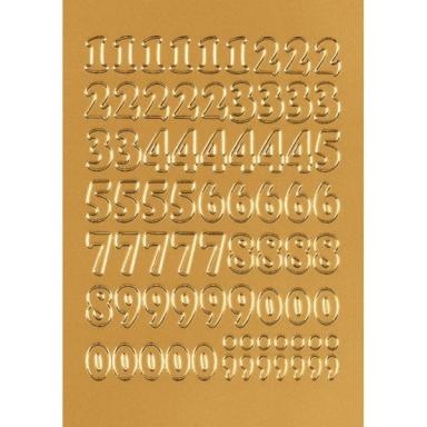 Zahlen 12mm 0-9 gold Prismaticfolie 1Bl 1Pack