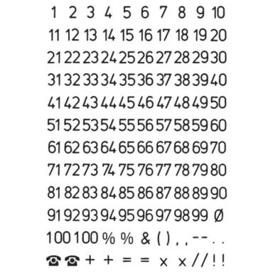 Zahlen 5mm 1-100 wetterfest sw Folie transparent schwarz 2Bl 1Pack