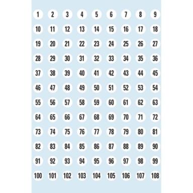 Zahlen 8mm 1-540 Papier ws sw 5Bl 1Pack