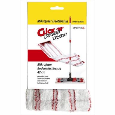 Zubehör/Ersatzteil: Ersatzbezug "Click ´N´Press + Twist) mit Druckknöpfen | 42 cm Mikrofaser Bodenwischbezug, passend für 64621 und 64622