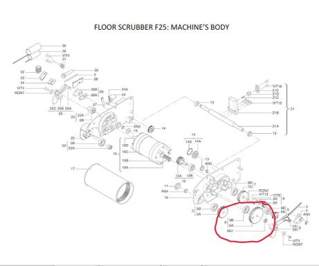 Zubehör/Ersatzteil: Floorwash Zahnrad mit Lager Ø 78 mm<br>passend für: Bodenreinigungsmaschine F25