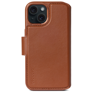DECODED Leather Detachable Wallet for iPhone 15 Plus Tan