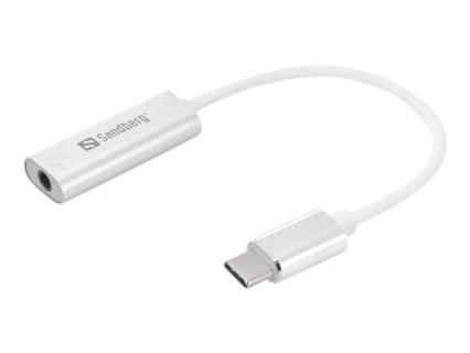 SANDBERG - Adapter USB-C auf Klinkenstecker - USB-C (M) bis Stereo Mini-Klinken