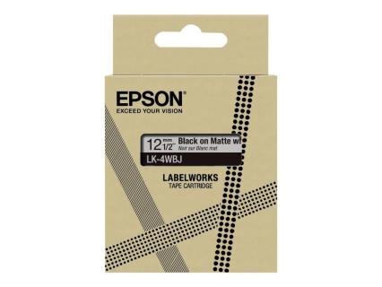 EPSON Matte White/Black 12mm LK-4WBJ