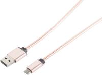 S-CONN USB Lade-Sycn Kabel USB A-ST auf USB Micro-ST rose 1,0m (14-11002)