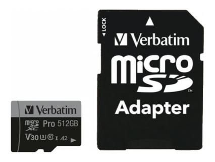 VERBATIM microSDXC Pro     512GB Class 10 UHS-I incl Adapter