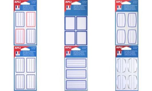 agipa Buchetiketten, weiß/blau, 36 x 56 mm, liniert (334242300)