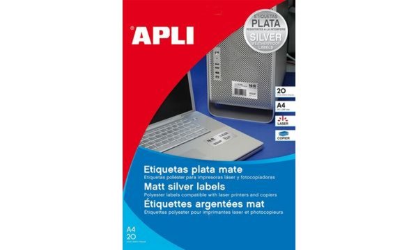 agipa Typenschild-Etiketten, 25,4 x 10 mm, silber (66000361)