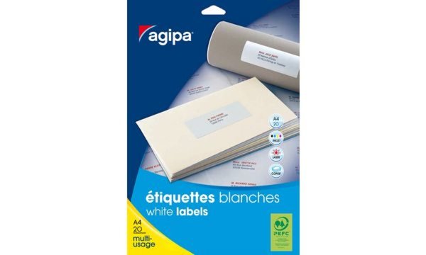 agipa Universal-Etiketten - Kleinpa ckung, 50 x 25 mm, weiß (66000072)
