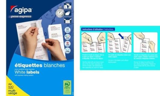 agipa Universal-Etiketten, 52,5 x 2 1,2 mm, mit Abzieh-Hilfe (66000067)