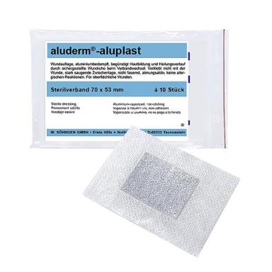 aluderm®aluplast Sterilverband, 70 x 53 mm | 10 Stück/Pack <br>zur sterilen Abdeckung von Wunden