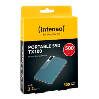 Intenso TX100 500 GB externe SSD-Festplatte blau, grau