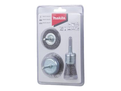 MAKITA - Drahtbürstenset - für Stahl, Farbe, Rost, Beschichtung - 3 Stücke - ge