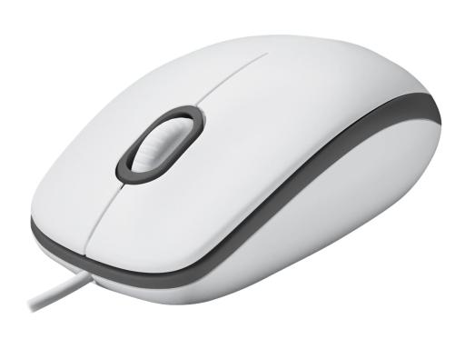 LOGITECH M100, Corded mouse, White