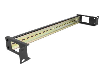 DELOCK 19 Zoll Hutschienenpanel mit seitlicher Kabeldurchführung 1 HE schwarz