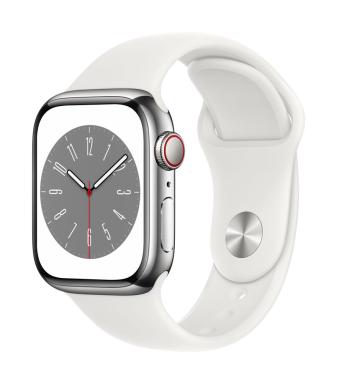 Apple Watch Series 8 41 mm (GPS + Cellular)  silber, weiß