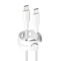 PANZERGLASS Racing 60W USB-C to USB-C Kabel | USB 2.0 | 1.2M | Silber Weiss