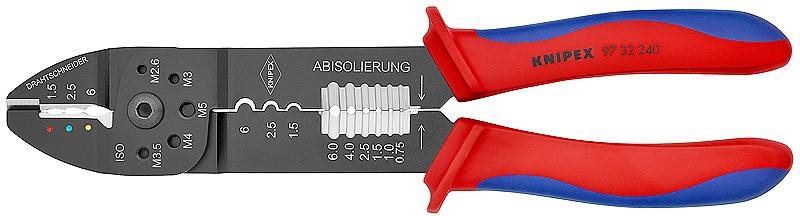 KNIPEX Crimpzange Isolierte Kabelschuhe, Isolierte Steckverbinder 1.5 bis 6 mm²