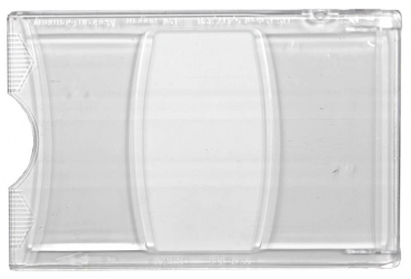 Kartenhalter / Cardholder / Namensschild,passend für 1 Karte, in Taschenformat, mit großer Ausschiebevorrichtung, aus Polykarbonat, Farbe: transparent - 100 Stück