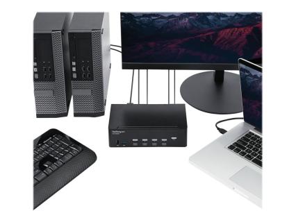 STARTECH.COM KVM Switch HDMI 4 Port - 4K 30 Hz - KVM Extender für HDMI