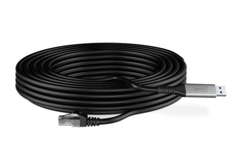 DIGITUS USB 3.2 Ethernet-Kabel, USB-A - RJ45 Stecker, 10 m