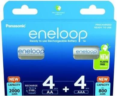 PANASONIC 2x4 Eneloop Kombipack 4xAA + 4xAAA Akkus  BK-KJMCDE44E