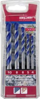 ALPEN Granitbohrer-Set 5teilig 4 mm, 5 mm, 6 mm, 8 mm, 10 mm Alpen 25700005100 