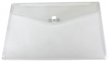 Dokumententaschen Sammelmappen Sichttaschen A5 quer transparent natur- Dokumentenmappe mit Klappe und Druckknopf- 10 Stück
