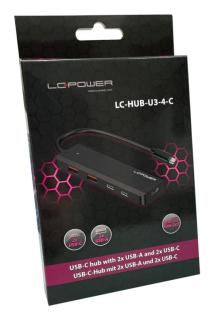LC-POWER 2xUSBA 1XUSB-C Black retail (LC-HUB-U3-4-C)