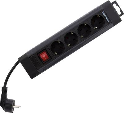 REV RITTER 0014412513 Steckdosenleiste mit Schalter 4fach Schwarz, Anthrazit Sc