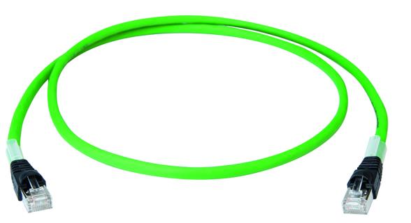 TELEGÄRTNER Patchk.S/FTP Cat.6A gn 0,5m PUR STX UL