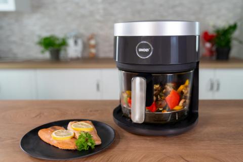UNOLD Heißluftfritteuse Glas 58695 edelstahl gebürstet/schwarz, 1.200 Watt