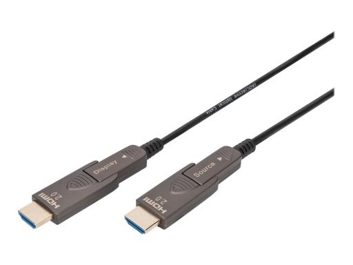 DIGITUS HDMI AOC Hybrid Glasfaserkabel, 4K, schwarz, 30 m
