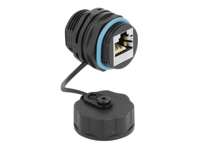 DELOCK Kabelverbinder RJ45 Buchse zu RJ45 Buchse Cat.6A mit Verschlusskappe was