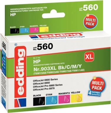 edding Tinte edd-560 XL, Multipack ersetzt HP 903XL (3HZ51AE) Multipack 4