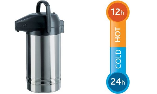 emsa Pump-Isolierkanne PRESIDENT, 3 ,0 Liter, Edelstahl (6460019)