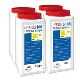 etolit Compactreiniger 5100 | 4 Dosen á 3,3 Kg blockförmiger Geschirrreiniger, stark hochalkalkalisch, stärkelösend, chlorfrei, geeignet für geringe Wasserhärten
