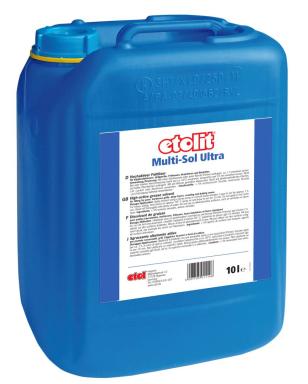 etolit Multi-Sol | 10 Liter Hochaktiver Fettlöser zur Reinigung von Heißluftdämpfern, Backgeräten, Grillgeräten und Dunstabzugshauben