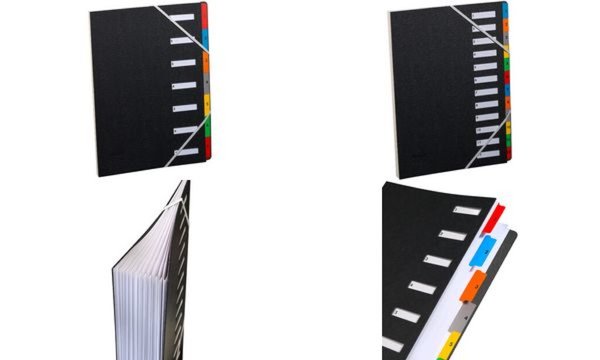 extendos Pultordner, DIN A4, 1-12, 12 Fächer, schwarz (83000106)